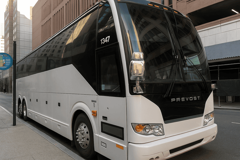 a Charter Bus Rental Apex coach bus